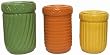 Bungalow Collection 3 Piece Canister Set of 3 Green, Yellow, Orange