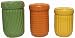 Bungalow Collection 3 Piece Canister Set of 3 Green, Yellow, Orange