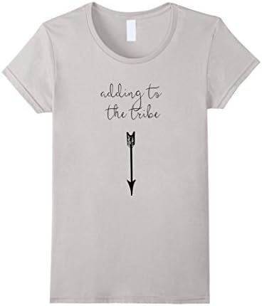 Women's Pregnancy Announcement Women's Shirt - Adding To The Tribe  Medium Silver