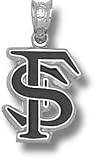 Florida State Seminoles Interlocked Enamel FS 1/2 Pendant - Sterling Silver Jewelry