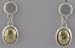 Light Silver Drop Earrings with Gold Tone Inlays