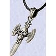 Arcane Gothic Skull Blade Medieval Necklace