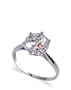 Nickel Free Tarnish Free Sterling Silver Solitaire 8mm Round Shaped Clear Cubic Zirconia Rhodium Polished Band Ring Size 5