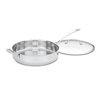Cuisinart 433-30H Contour Stainless 5-Quart Saute Pan with Helper Handle and Glass Cover