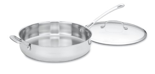 Cuisinart Contour Stainless 5 Quart Saute Pan with Helper and Cover