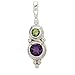 Sajen Sterling Silver Amethyst and Peridot Pendant title=