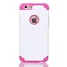 iPhone 6s Case,Lumsing iPhone 6 Hard Hybrid Dual Layer Armor Defender Case Cover for Apple iPhone 6 4.7'' -White/Rose Red