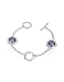 Nuovegioie Amethyst Cubic Zirconia Sterling Silver Toggle Bracelet