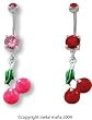 EPOXY PAINTED PINK CHERRY BELLY RING BNACHR20PK- PINK