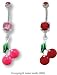 EPOXY PAINTED PINK CHERRY BELLY RING BNACHR20PK- PINK