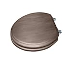 American Standard 5315.295.329 Boulevard Wood Finish Round Front Toilet Seat with EverClean Surface and Satin Nickel Slow Close Hinges, Warm Walnut