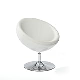 Retro Möbel Design Moon Lounger Sessel 70er Weiß / Weiß