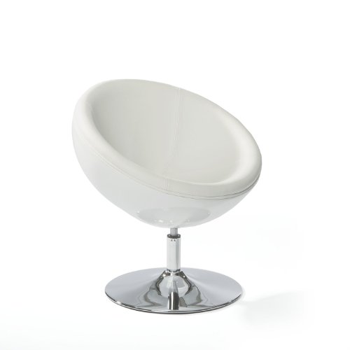 Retro Möbel Design Moon Lounger Sessel 70er Weiß / Weiß
