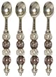 Decorative Condiment Spoon with Glass Bead Handle Set of Four