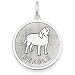 beagle28 - 14k White Gold Polished Engraveable Beagle Disc Charm