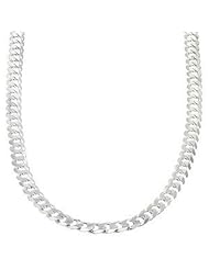 Length inch 16"/40cm, 18"/45cm, 20"/50cm, 22"/55cm 5mm thick solid sterling silver 925 stamped Italian designer extra flat diamond cut Cuban curb cable link style chain necklace with lobster claw clasp jewellery jewelry - C17