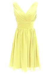 V-neck Chiffon Sleeveless Cocktail Short Evening Dress/Homecoming Dress/Bridesmaid Dress/Prom Dress/Party Dress 
