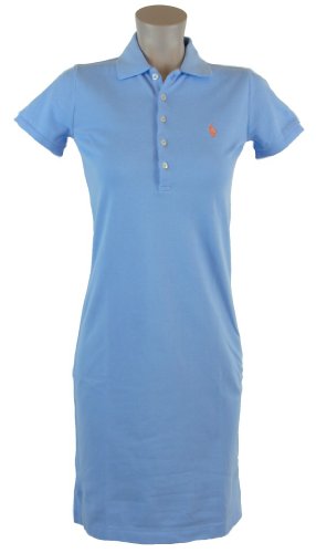 Ralph Lauren Sport Womens Pony Logo Polo Shirt Dress - S - Chatham Blue