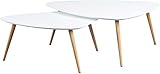 HomeTrends4You 205226 2-Satztisch, 100 x 43 x 70 cm / 90 x 36 x 60 cm, weiß matt