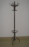 Walnut Traditional Victorian Reproduction Birch Wood Coat Hat and Umbrella Stand with 12 Hooks 185cm High Rack Storage