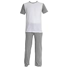 Mens Plain Short Sleeve Top & Long Trouser Nightwear/Pyjama Set