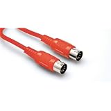 3Ft Midi Cable 5-Pin Din To Same Red With White Earbud Headphones