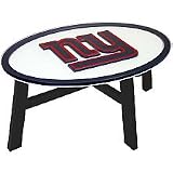 New York Giants NY Wood Coffee Table With Glass Cover