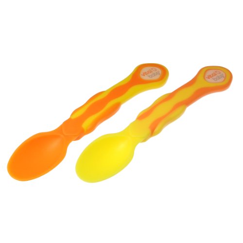 Imagen 2 de Vital Baby - Cucharas infantiles con cazoleta blanda (5 unidades), color naranja