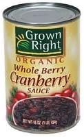Grown Right Organic Whole Cranberry Sauce (12x14 OZ)