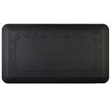Smart Step Home Collection Fleur-de-Lys Design Mat, 36-Inch by 20-Inch, Black