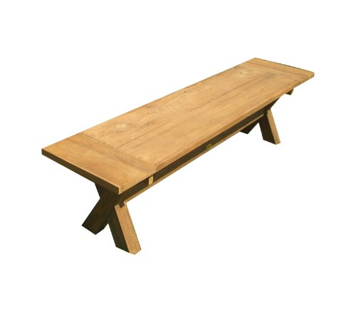 Ambientehome 68247 Bank mit schwerem Fu&szlig; Grenada Teak retro recycelt ca. 190 x 40 cm Preisvergleich