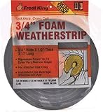 Tools & Hardware : Thermwell Products L343 'Frost King' Weatherstrip Foam 1x1/4'x17' - White