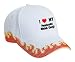 I Love/Heart Pembroke Welsh Corgi Adult White Hat with Red Flames FIRE