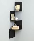 Black Wall Corner Shelf Unit