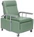 Lumex Drop-Arm Recliners - Flat Back, Three Positions: Flat Back, Three Positions, Meets California Technical Bulletin 133 Flammability Standards Rosewood Combines the therapeutic benefits of position change with a more residential appearance. Designed to aid in circulation and to help ease discomfort from respiratory, heart and other ailments. Combines the therapeutic benefits of position change with a more residential appearance. Designed to aid in circulation and to help ease discomfort from respiratory, heart and other ailments. Unique drop-arm mechanism facilitates lateral transfers. Easy to activate by caregiver. Three inch ball bearing casters ensure smooth transport; foot actuated swivel locking rear casters for a more secure lock. Unitized welded steel frame for durability. Flame and stain resistant vinyl upholstery available in a variety of colors. Weight Bearing Capacity~250 Pounds. Lumex Wrap-Around WarrantyWelded Frame: Limited LifetimeUpholstery: Limited One (1) YearAll Other Components: Limited Three (3) YearProduct photo may not exactly match the product offered for sale. Please refer to the product description.