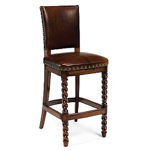 Lancaster Bar Height Bar Stool (30"H seat) - Aspen Leather - Frontgate