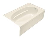 IMAGE OF Kohler K-1112-GRA-47 Windward 5Ft Bubblemassage Bath with Integral Apron and Right-Hand Drain, Almond