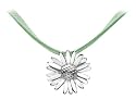 Dew Sterling Silver 90CAHP Ladies Daisy Necklace on Mint Green Thong