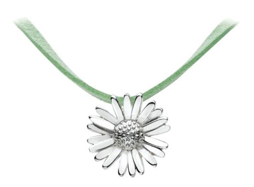 Dew Sterling Silver 90CAHP Ladies Daisy Necklace on Mint Green Thong