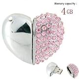 4GB Pink Crystal Heart USB Drive