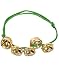 Christmas Santa Claus Green Gold Jingle Bells Bracelet