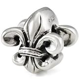 Authentic OHM New Orleans Fleur De Lis 925 Sterling Silver Bead fits European Charm Bracelet