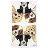 Peeping Puppies Kitchen Sue Hall Towels Set/2