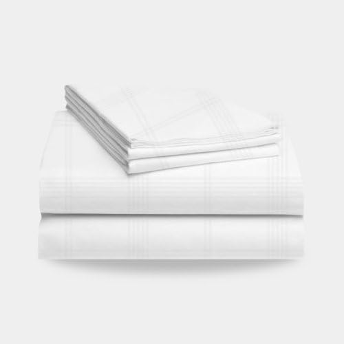 1600 Thread Count Split California King Bed Sheet Set White and Ivory (White)