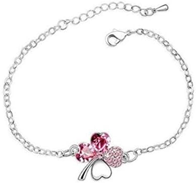 Keepyonger® 4 Color Fashion Love's Lucky Leaf Girl Pendant Choker Necklace (Pink)