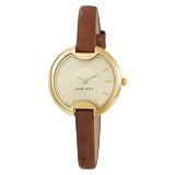Nine West Womens NW1024CHBN Round Gold-Tone an