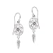 Sterling Silver February Birthstone Oval Celtic with Amethyst Center Drop Earrings
