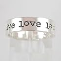 LIVE LOVE LAUGH Sterling Silver Affirmation Band Ring, Sizes 6,7,8, #8896