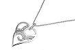 Sterling Silver CZ Necklaces - Heart - Chain: 16-18" (adjustable) Height: 38mm