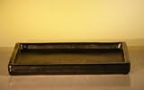 Bonsai Boy's Ceramic Humidity/Drip Bonsai Tray - Black Rectangle<br>8.25x5.75 x1.0